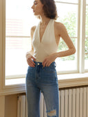 Retro flare slidte bukser med hul