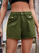 Pantaloni scurți cargo din denim cu șnur, stil casual american