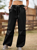 Pantaloni jogger cargo cu șnur, stil vintage urban