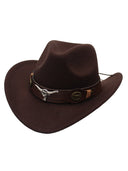 Western cowboyhat med oksehoved-dekoration