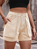 Pantaloni scurți din denim cu talie elastică, stil casual american