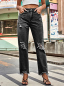 Pantaloni di Jeans Strappati alla Moda per Donna