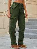 Pantaloni Utility in Denim con Nastro Lavato