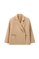 Blazer Oversize con Spacco Laterale Blu Acciaio