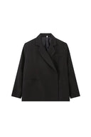 Blazer Oversize con Spacco Laterale Blu Acciaio