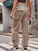 Lockere Jeans-Cargohose mit Kordelzug