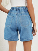 Shorts di denim elasticizzato effetto usato