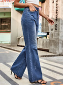 Vielseitige Mid-Rise Flared Jeanshose