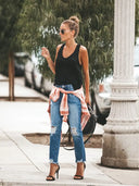 Trendy Slidte Denim Casual Bukser