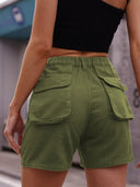 Pantaloni scurți din denim cu talie elastică, stil casual american