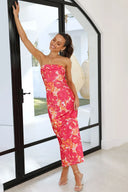 Abito Maxi Miya - Floreale Rosa/Rosso
