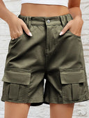 Shorts di denim elasticizzato effetto usato
