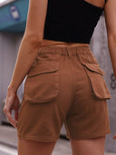 Pantaloni scurți din denim cu talie elastică, stil casual american