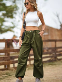 Pantaloni jogger cargo cu șnur, stil vintage urban