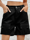 Shorts di denim elasticizzato effetto usato