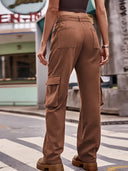 Pantaloni cargo din denim urban hip-hop la modă