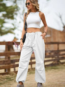 Pantaloni jogger cargo cu șnur, stil vintage urban
