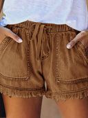 Jeansshorts mit elastischem Bund, lässig