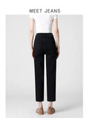 Schwarze Jeans mit hoher Taille und Zigarettenform