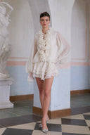 Zelinfell Rüschen Mini-Kleid