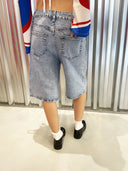 Açık Mavi Denim Parlak Şort