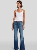 Jeans a zampa elasticizzati a vita media