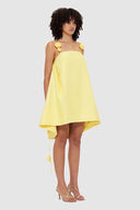 Gelbes 3D Blumen Lockeres Kurzkleid