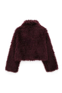 Jacke mit Revers und Pelz