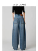 Designer-Jeans mit hoher Taille und Bogenform