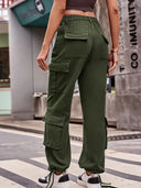 Lockere Jeans-Cargohose mit Kordelzug
