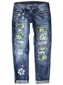 Modische Slim Fit bedruckte Jeans