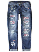 Modische Slim Fit bedruckte Jeans