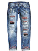 Modische Slim Fit bedruckte Jeans