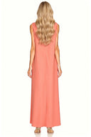 Vestido maxi de resort, solto e sem mangas