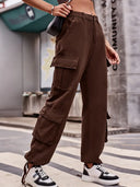Lockere Jeans-Cargohose mit Kordelzug