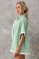 Conjunto de cárdigan sencillo con costura ondulada