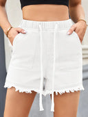 Shorts di jeans a vita alta con coulisse