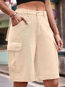 Shorts di jeans alla moda con vita elastica