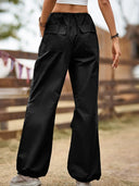 Pantaloni jogger cargo cu șnur, stil vintage urban