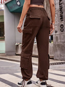 Lockere Jeans-Cargohose mit Kordelzug