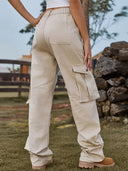 Pantaloni cargo din denim cu talie elastică vintage