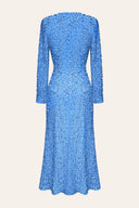 Abito midi maxi a maniche lunghe con paillettes