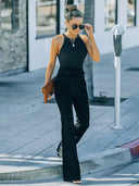 Pantaloni din denim evazați, subțiri, noi și stilati, cu șnur de strângere