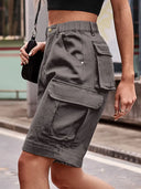Shorts di jeans alla moda con vita elastica