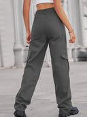 Elastic Waist Utility Denim Pants