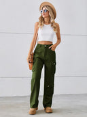 Pantaloni di jeans lavati con tasche multiple