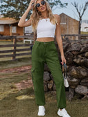 Pantaloni jogger din denim cu talie elastică la modă
