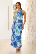 Abito Maxi Laken - Fantasia Floreale Blu