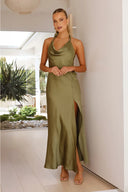 Vestido Maxi Sian - Verde-oliva