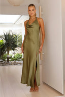 Vestido Maxi Sian - Verde-oliva
